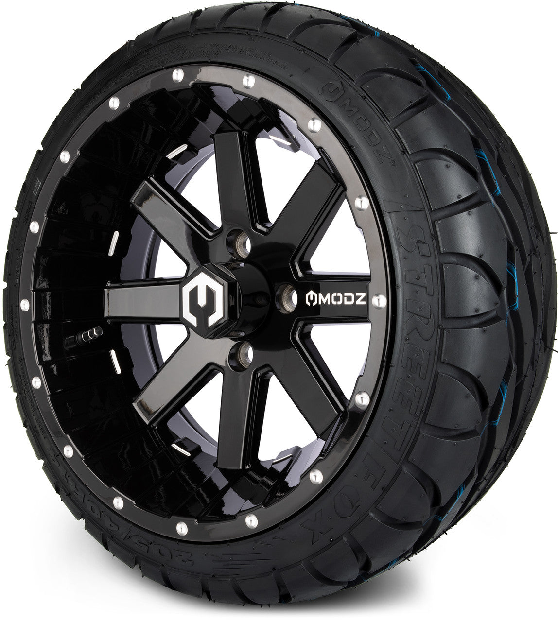 MODZ® 14" Assault Glossy Black with Ball Mill Wheels & Street Tires Combo